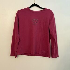 Life Is Good Women's Pink Long Sleeve Tee
